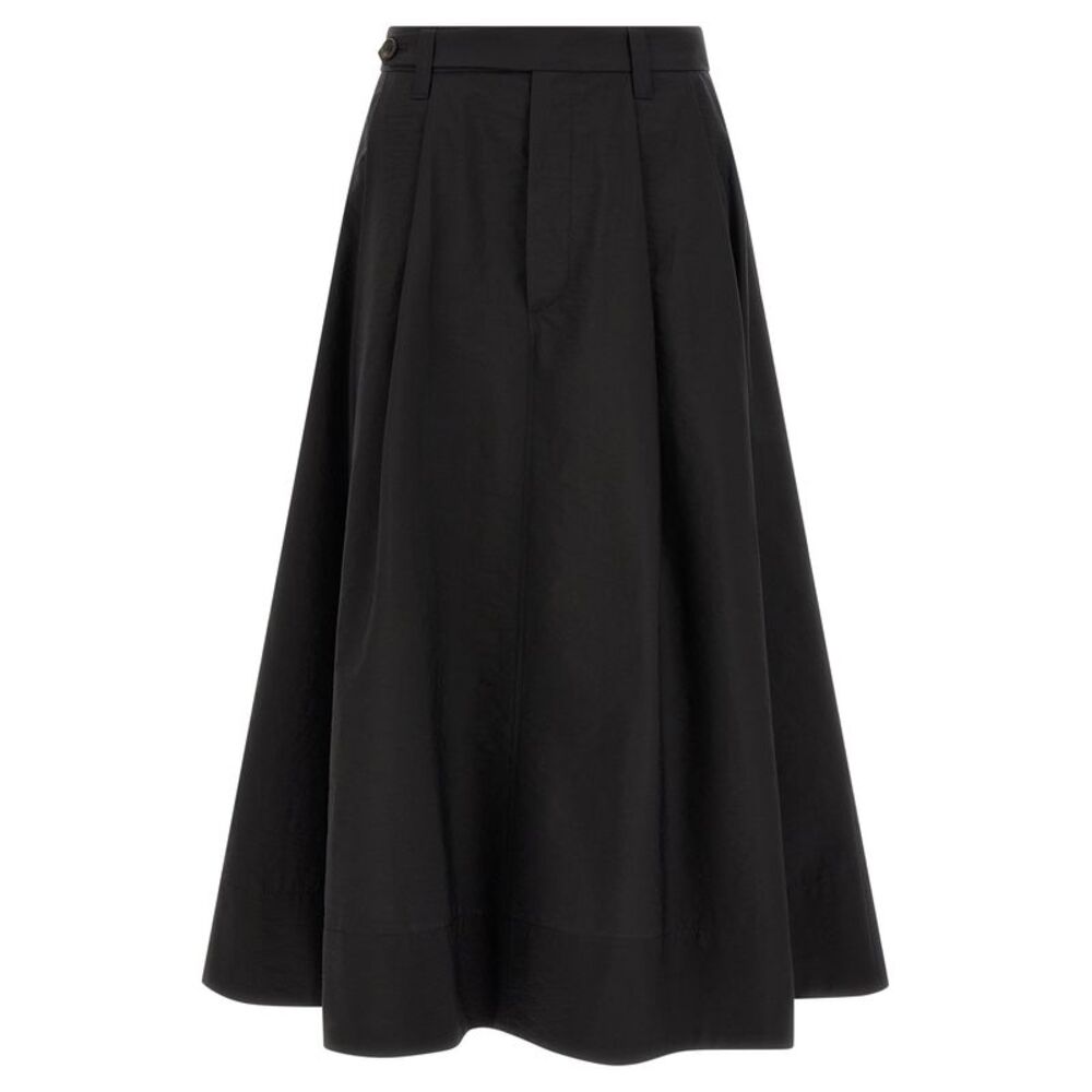 Brunello Cucinelli Black Cotton Midi Women's Skirt